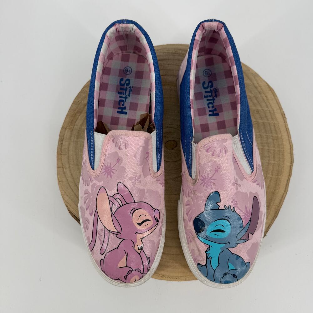 Disney Stitch & Angel Slip on Sneakers Size 9.5 Park Shoes Ohana Skate